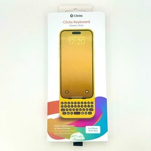 Clicks Typing Keyboard Case For iPhone 15 Pro  Yellow  NEW IN BOX